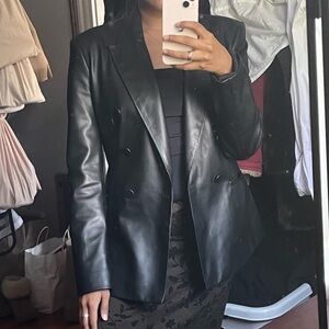 Zara Faux leather blazer. Super cute! Size S.